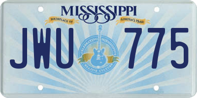 MS license plate JWU775