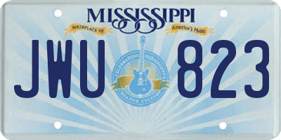 MS license plate JWU823