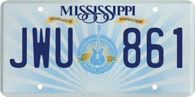 MS license plate JWU861