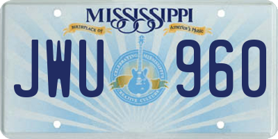 MS license plate JWU960