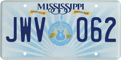 MS license plate JWV062