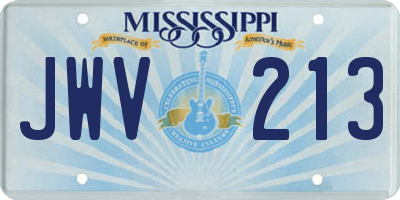MS license plate JWV213