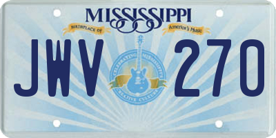 MS license plate JWV270