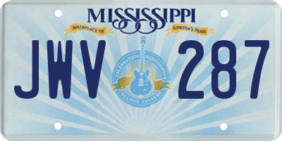 MS license plate JWV287