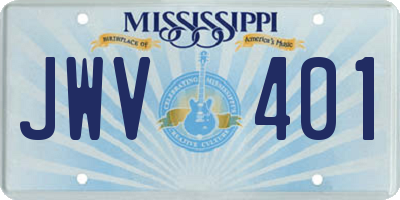 MS license plate JWV401