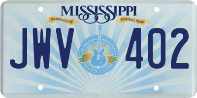 MS license plate JWV402