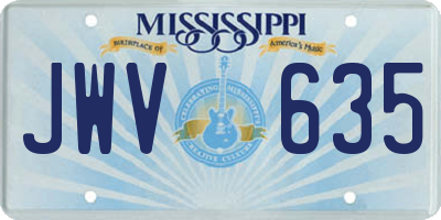 MS license plate JWV635