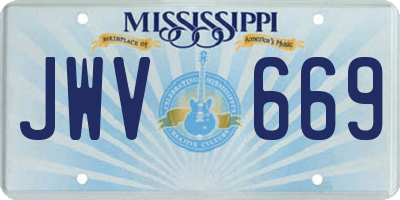 MS license plate JWV669