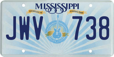MS license plate JWV738