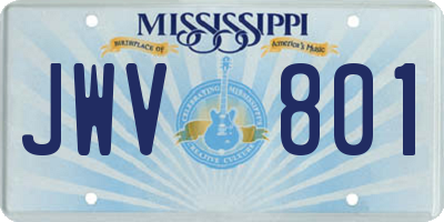 MS license plate JWV801