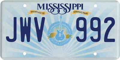 MS license plate JWV992
