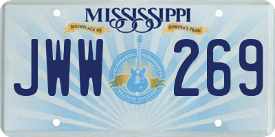 MS license plate JWW269