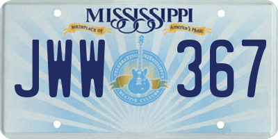 MS license plate JWW367