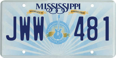 MS license plate JWW481