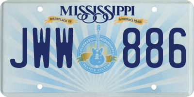 MS license plate JWW886