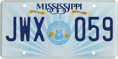 MS license plate JWX059