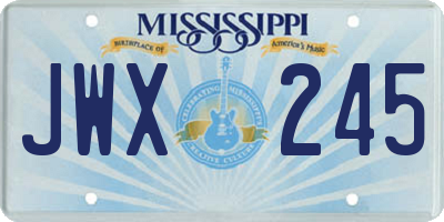 MS license plate JWX245