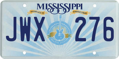 MS license plate JWX276