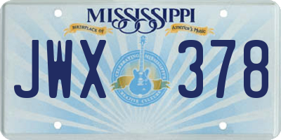 MS license plate JWX378