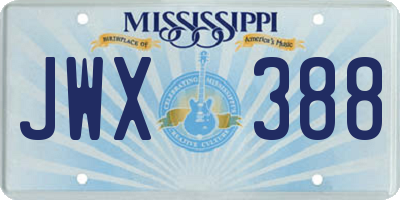 MS license plate JWX388