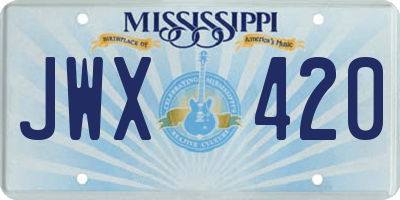 MS license plate JWX420