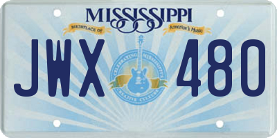 MS license plate JWX480