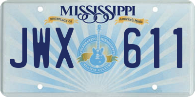 MS license plate JWX611
