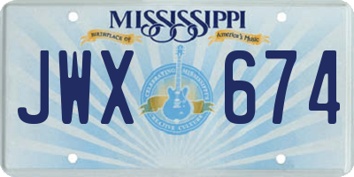 MS license plate JWX674
