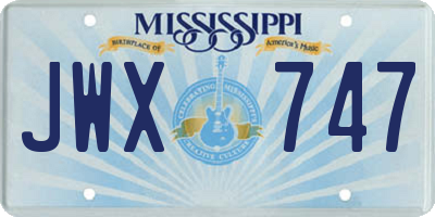 MS license plate JWX747