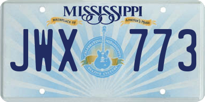 MS license plate JWX773