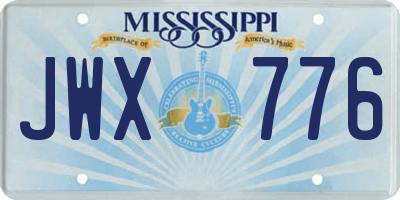 MS license plate JWX776