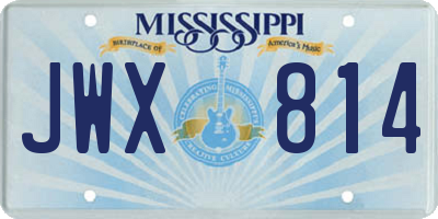 MS license plate JWX814