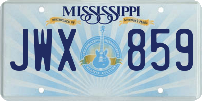 MS license plate JWX859