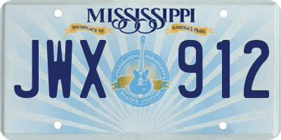 MS license plate JWX912