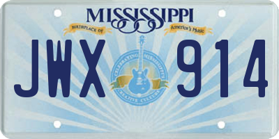 MS license plate JWX914