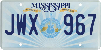 MS license plate JWX967