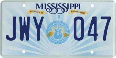MS license plate JWY047