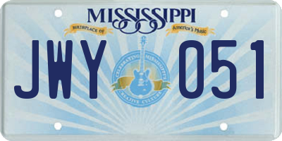 MS license plate JWY051
