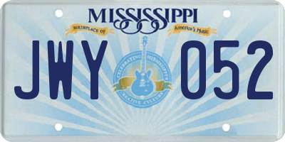 MS license plate JWY052