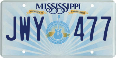 MS license plate JWY477