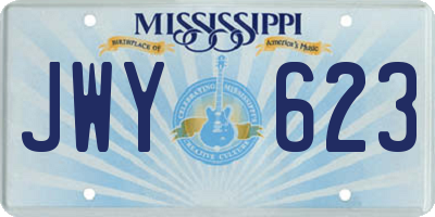 MS license plate JWY623