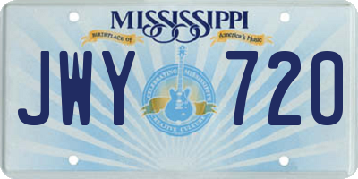 MS license plate JWY720