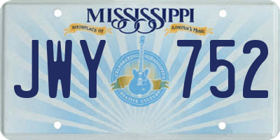 MS license plate JWY752