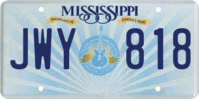 MS license plate JWY818