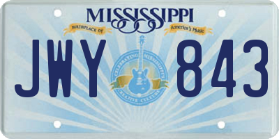 MS license plate JWY843