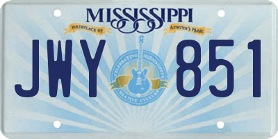 MS license plate JWY851