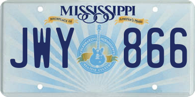 MS license plate JWY866