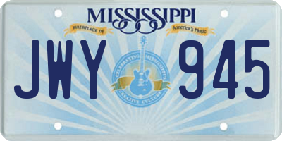 MS license plate JWY945