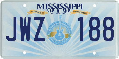 MS license plate JWZ188