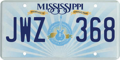 MS license plate JWZ368